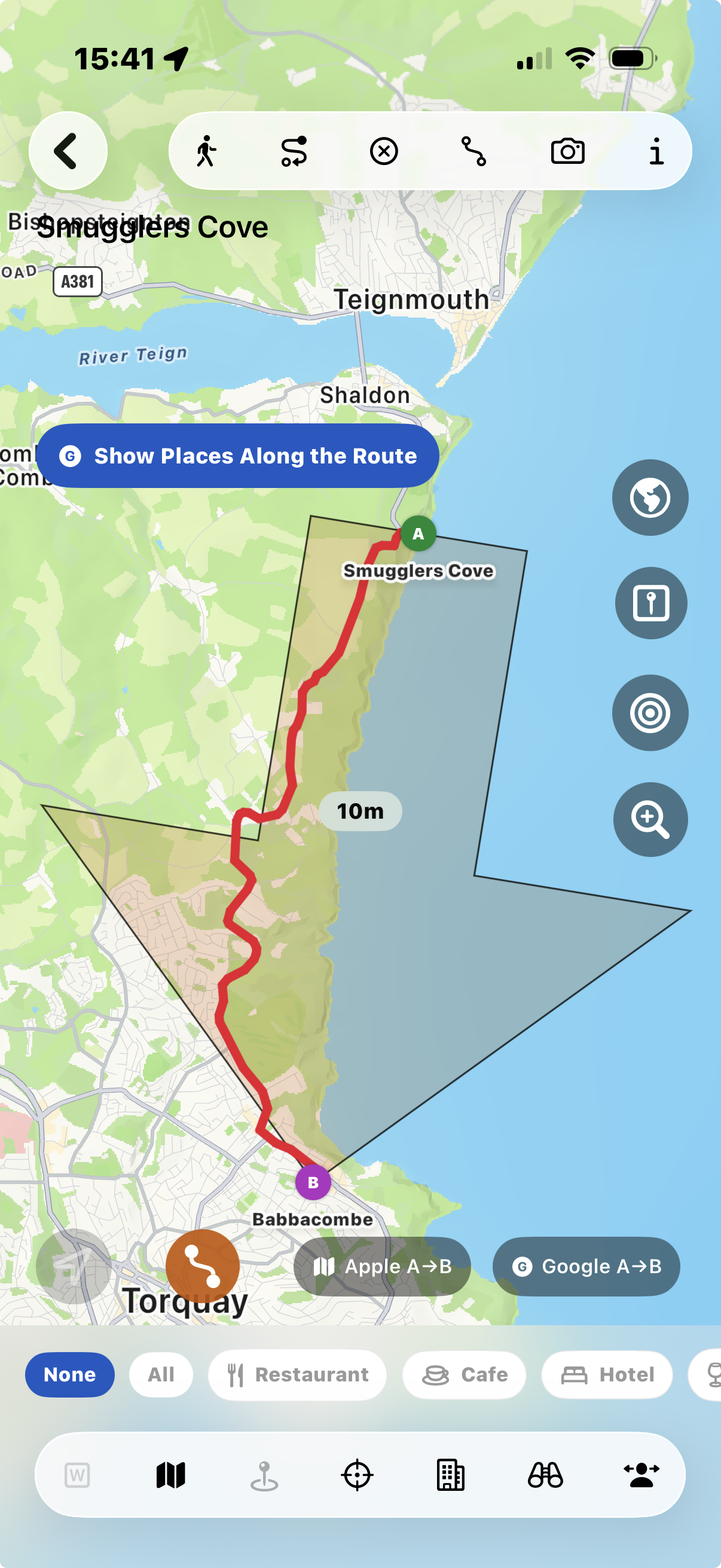 Nearby along route