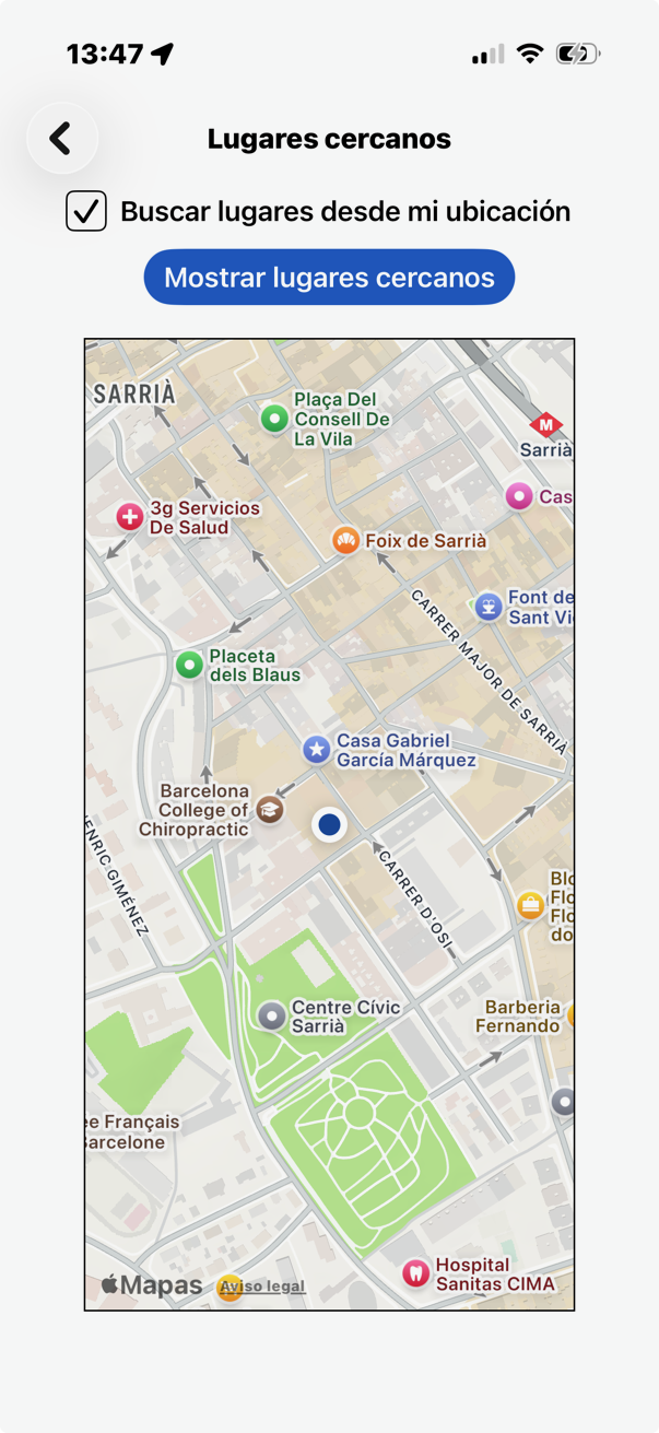 Sitios cercanos