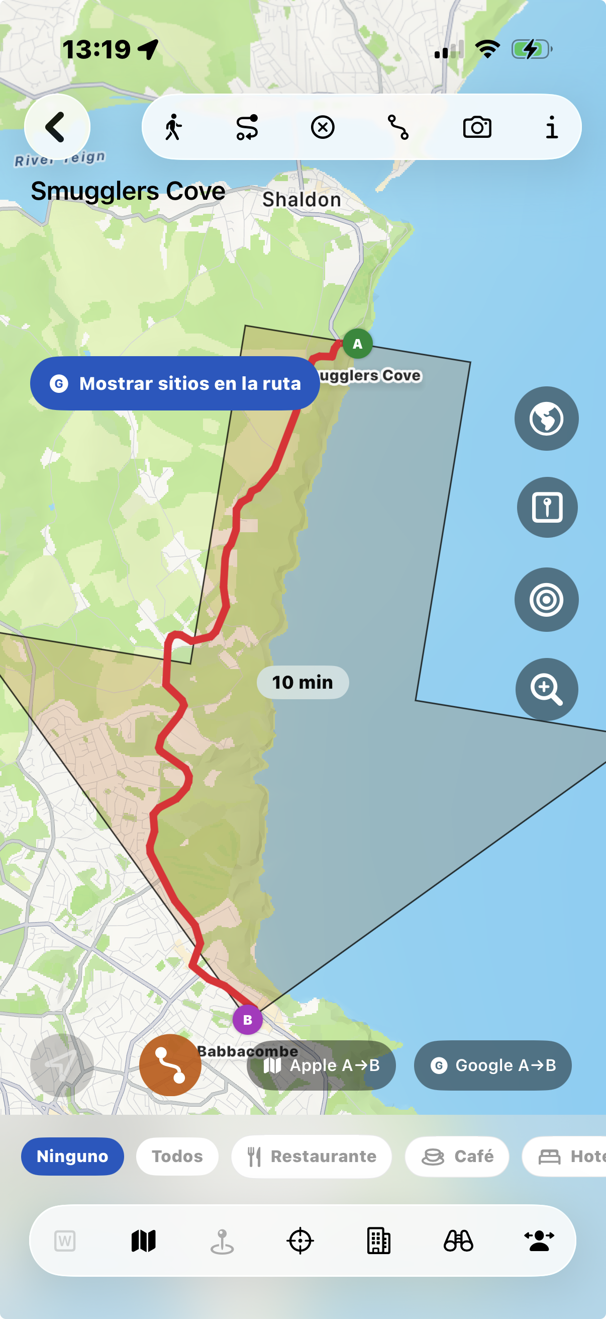 Sitios en ruta