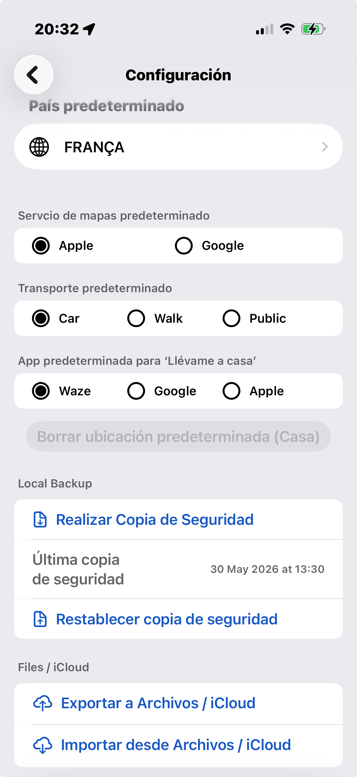 Configuración